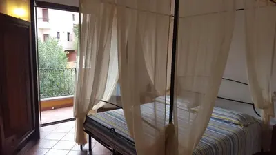 Letto o letti in una camera di Trivano panoramico