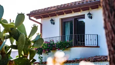 Balcone o terrazza di Comfortable apartment in Capitana 50 sqm, sea view, garden