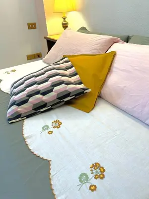 Letto o letti in una camera di VILLA REMILIA a 600 m dal mare di Tortolì