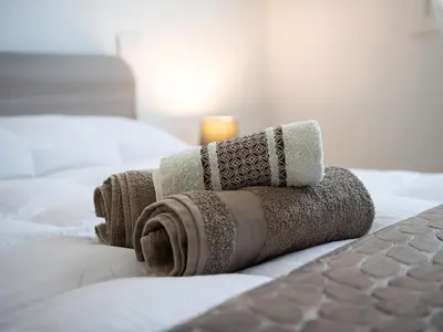 Letto o letti in una camera di Casa Dani