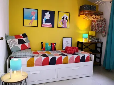 Letto o letti in una camera di Villa Sangemi