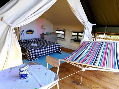 Area soggiorno di Agriturismo Glamping Erbe Matte