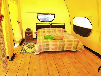 Letto o letti in una camera di Agriturismo Glamping Erbe Matte