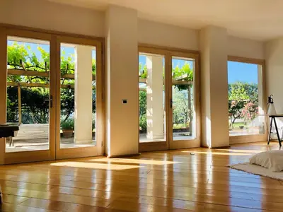 Letto o letti in una camera di Casa Viola, splendido soggiorno sul mare