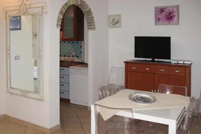 TV o dispositivi per l'intrattenimento presso Apartment on Costa Rei near Sandy Beach