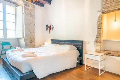 Letto o letti in una camera di Archi di Castello, Storia e Design 3Br-WiFi-AC