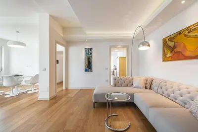 Area soggiorno di A Luxury apartment at Cagliari Poetto Beachfront