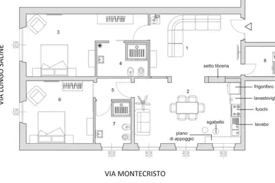 Planimetria di A Luxury apartment at Cagliari Poetto Beachfront