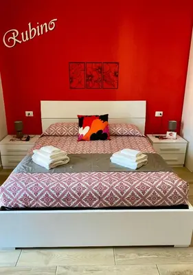 Letto o letti in una camera di Villa Francesca