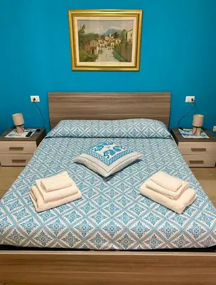 Letto o letti in una camera di Villa Francesca