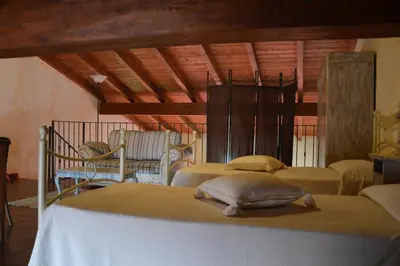 Letto o letti in una camera di Casa Nicola