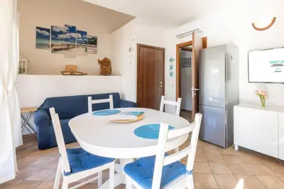 Area soggiorno di Villa del Moro, FREE WIFI, 300mt from Sinzias' Beach