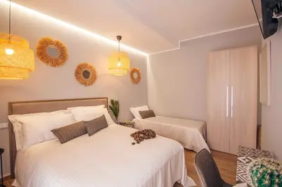 Letto o letti in una camera di Villa Teresina