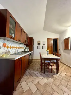 Cucina o angolo cottura di Villetta il Carrubo vista mare