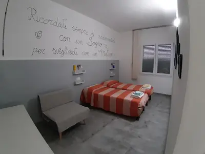 Letto o letti in una camera di CASA ALEXSA Intero appartamento o CAMERA ALEXSA Camera matrimoniale con patio