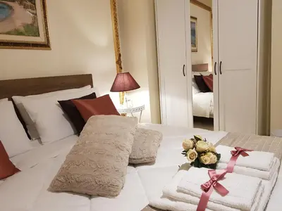 Letto o letti in una camera di Grace dell'isola dei Coralli