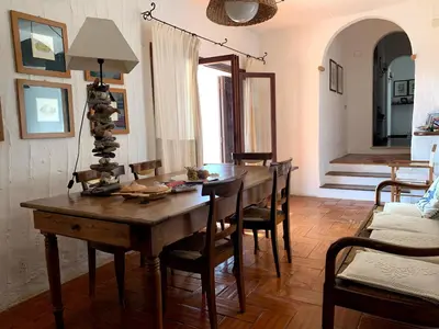 Area soggiorno di Villa Blu - con vista e accesso privato sul mare