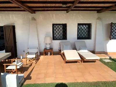 Area soggiorno di Villa Blu - con vista e accesso privato sul mare
