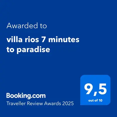 Certificato, attestato, insegna o altro documento esposto da villa rios 7 minutes to paradise