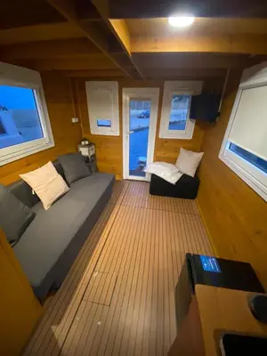 Letto o letti in una camera di House boat R al Poetto 2 pax piu' 1