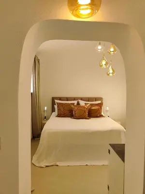 Letto o letti in una camera di Villa Bella
