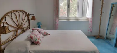 Letto o letti in una camera di Villetta in stile mediterraneo