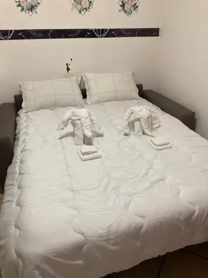 Letto o letti in una camera di Appartement calme, vue panoramique à 100 m du centre ville