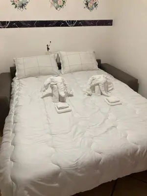 Letto o letti in una camera di Appartement calme, vue panoramique à 100 m du centre ville