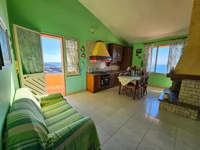 Cucina o angolo cottura di Casa con magnifica vista mare