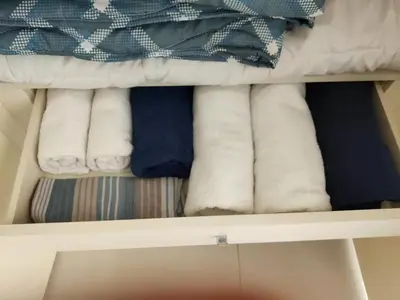 Letto o letti in una camera di Appartamento di fronte al porto turistico