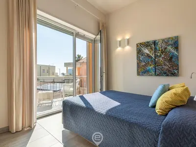 Letto o letti in una camera di Poetto Sea Breeze - Blue