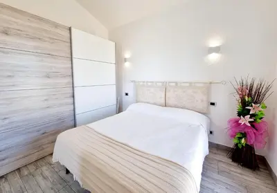 Letto o letti in una camera di Amazing view apartment close to the beach Costa Rei