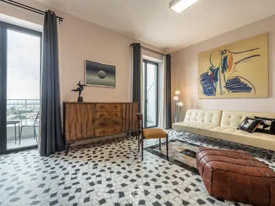 Area soggiorno di Harbor View Apartment