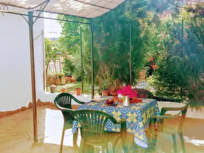 Giardino di casa panoramica