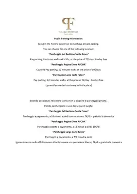 Certificato, attestato, insegna o altro documento esposto da Palazzo Ferrucci Luxury Suites