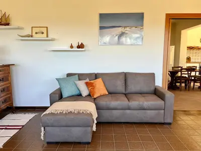 Area soggiorno di Casa Masina, appartamento a 500 mt dal mare